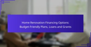 Options de financement pour la rénovation domiciliaire : plans économiques, prêts et subventions