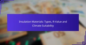 Matériaux d’isolation : Types, valeur R et adéquation climatique